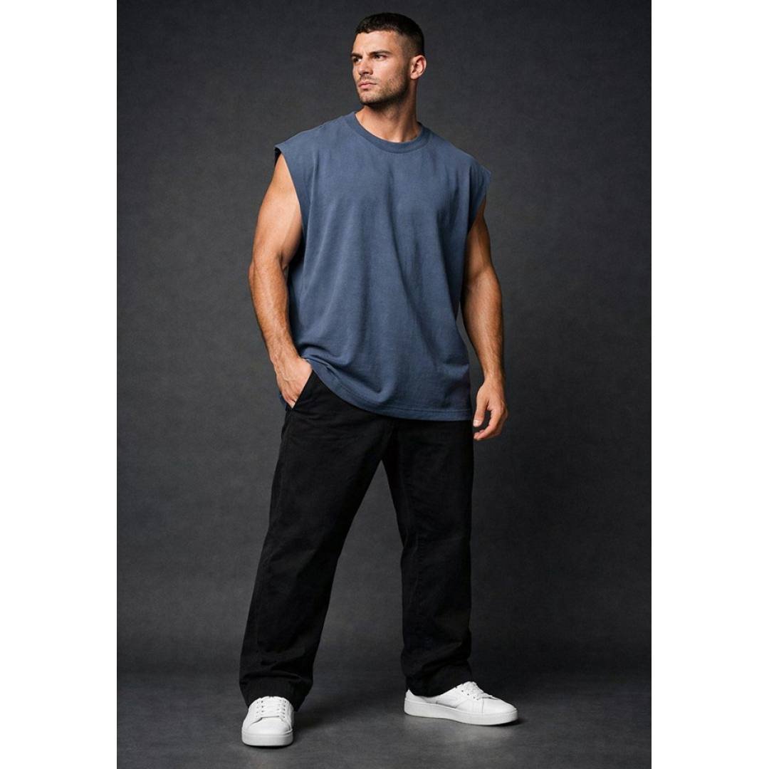 Oversized Fit Cut Sleeves T-shirt