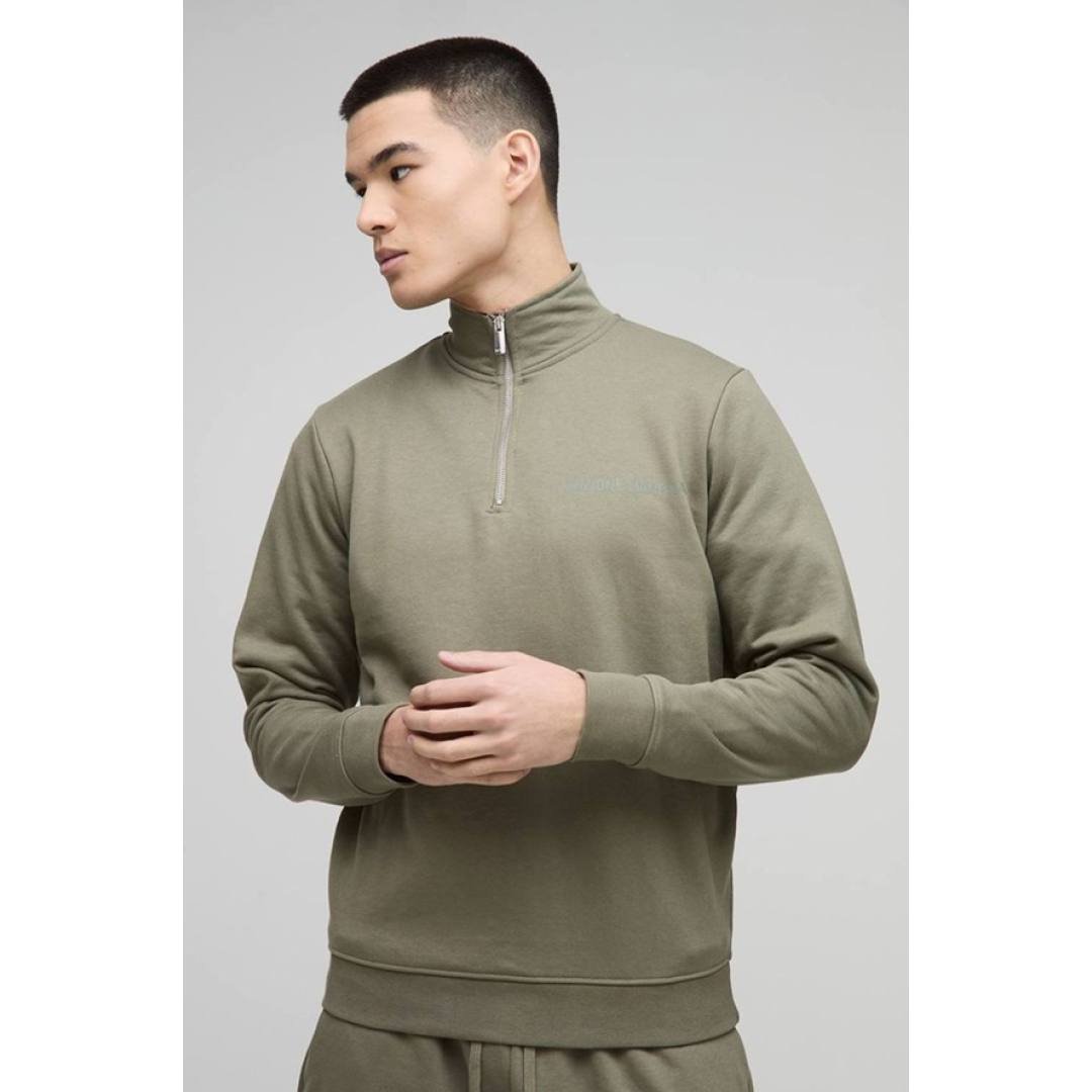 Half zip-up regular fit sweatshirts