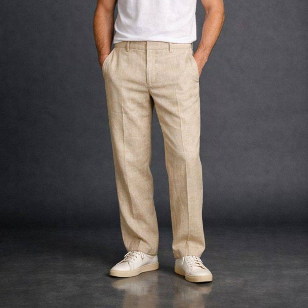 Men’s Straight Fit Linen Pants