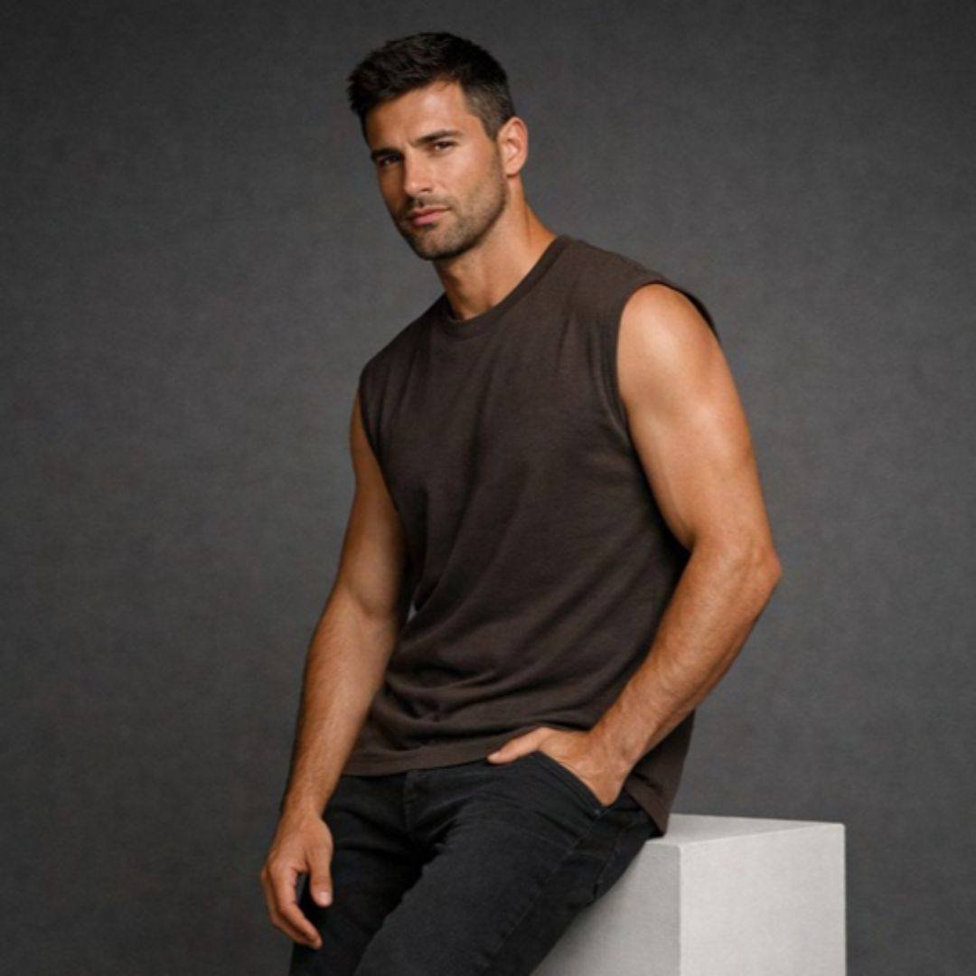 Regular Fit cut sleeves T-shirt