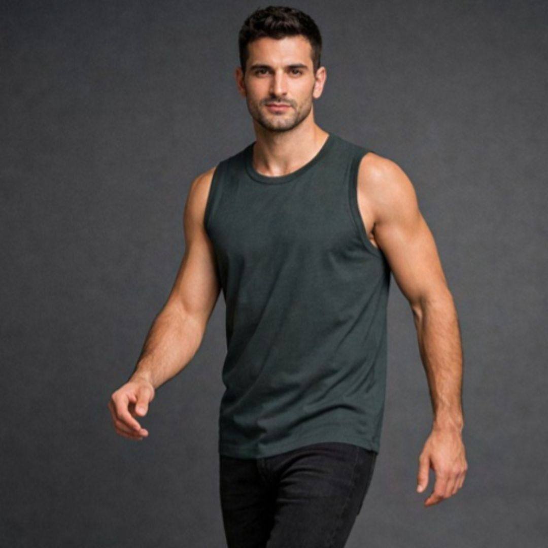 Regular Fit Sleeveless Vest T-Shirt