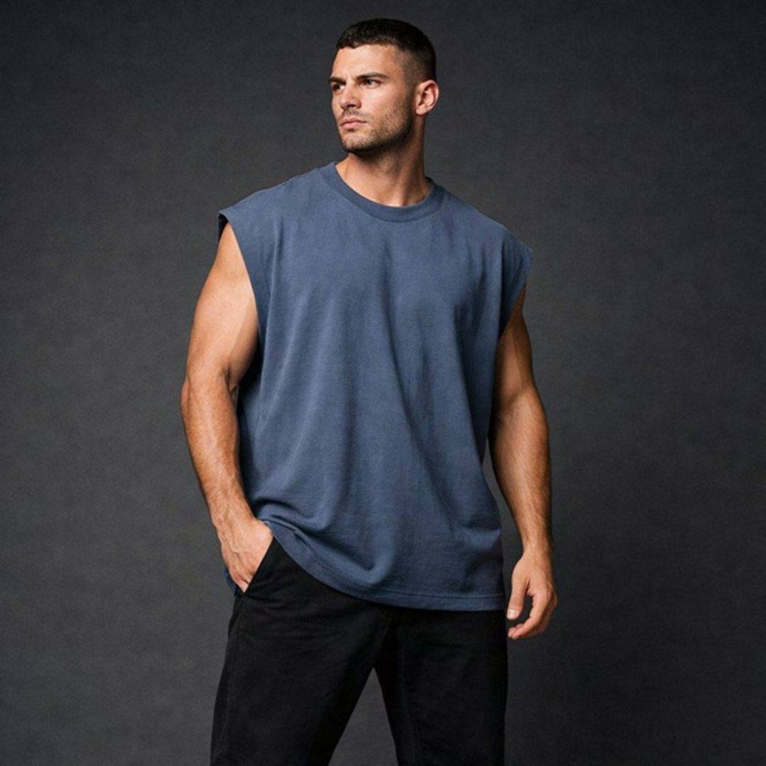 Oversized Fit Cut Sleeves T-shirt