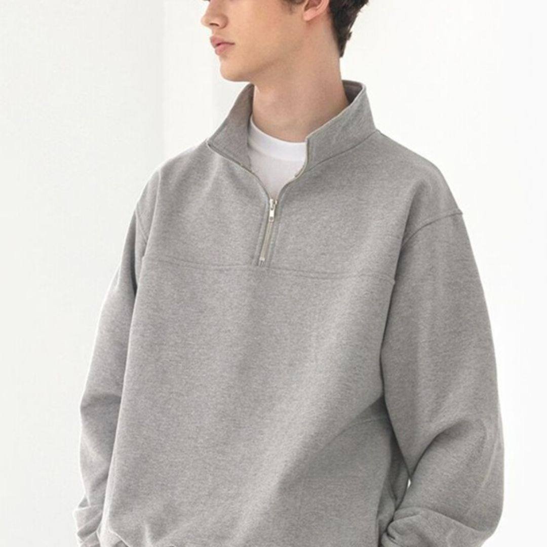 Half zip-up oversize fit sweatshirt