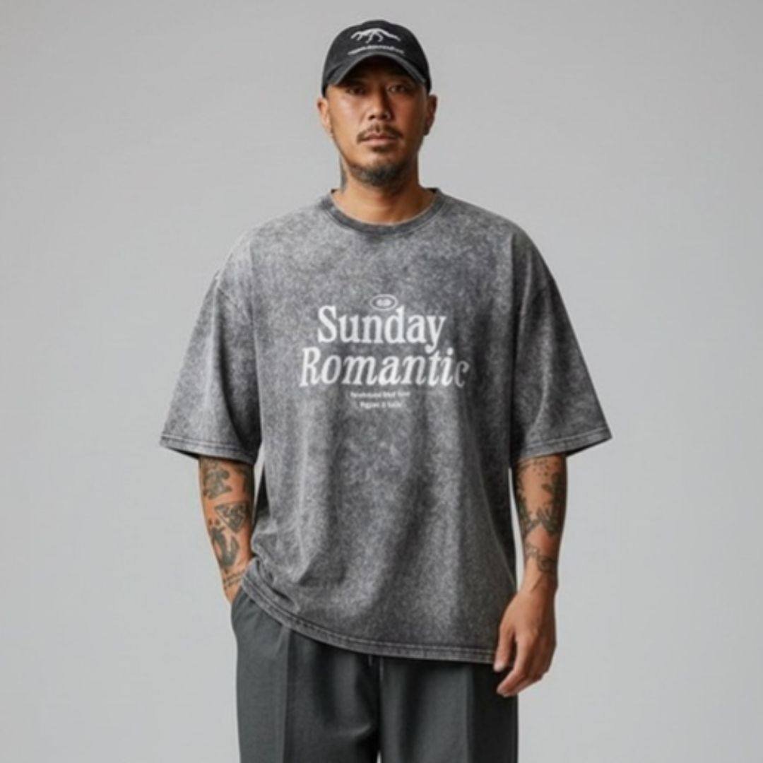 oversized fit stone washed T-shirt